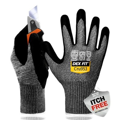 Cut Resistant Gloves Cru953 - Level A8 Tungsten Protection, Itch-Free 3D Comf...