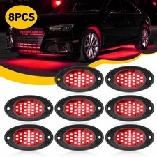 8pods Red LED Rock Lights Neon Underglow Lamp Decor For ATV Motorcycle UTV Car