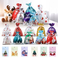 Drawstring Holiday Gift Bags Christmas Assorted Sizes Large Medium