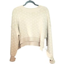 NWT Free People XS Easy Street oversized cropped sweater in oatmeal
