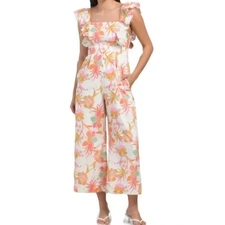 Taylor Flutter Strap Floral Tie Back Jumpsuit Size XL