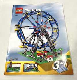 LEGO 4957 Ferris Wheel (3 in 1) 100% Complete w/Manuals & Extra Items, no box