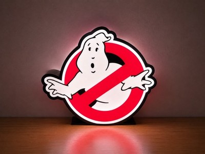 Ghostbusters Logo LED Light 3D Printed Display Sign | USB Powered 9'' x 7.75''