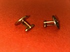 Vintage Anson Cufflinks  Torpedo Fastener Gold Tone Round Art Deco Design — photo 2