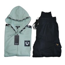 True Religion 2 PC Horseshoe Sweatsuit Set Men's Size XL Fleece Tracksuit NWT