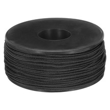 1.18mm x 164 Feet Paracord Micro Cord Rope 100 LB Braided Cord Spool Black