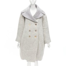 OLD CELINE Phoebe Philo 2013 Runway grey wool alpaca cocoon coat FR38 M