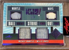 Mickey Mantle Willie Mays 1/3 Dual Game Used Relic 2026 Leaf Seasons In The Sun
