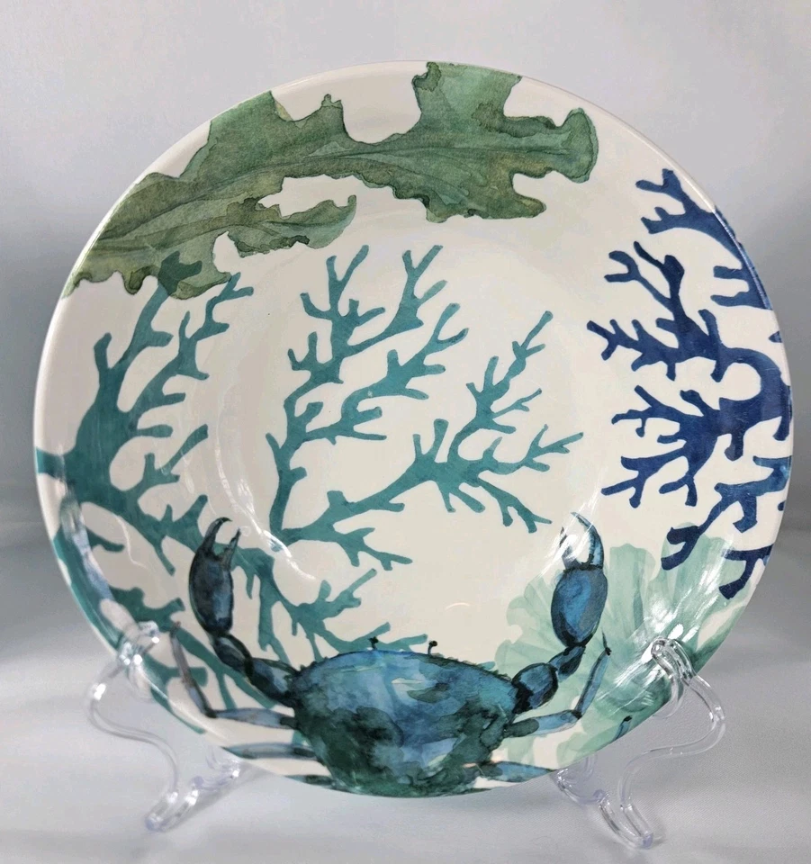 Melamine Coastal Beach Sea life Side Bowls Set of 5 Nautical 7" Diameter  - Image 4 of 4