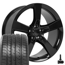 5443 Black 20x9 Wheels 24545r20 As Tires Tpms Set Fits Chevy Camaro