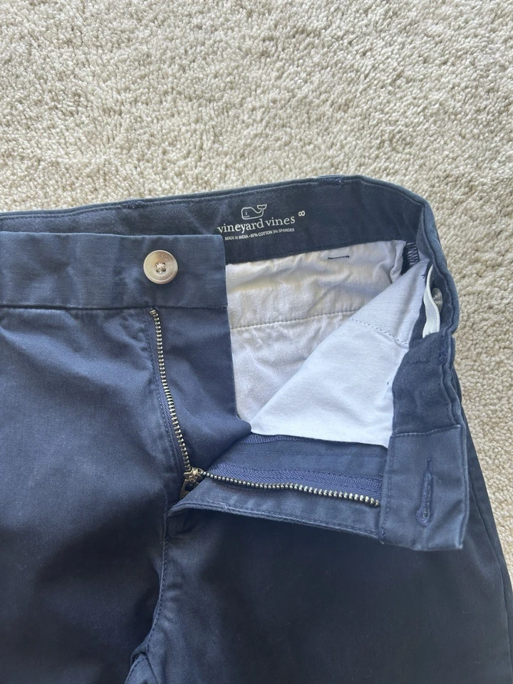 2 Pair Vineyard Vines Boys Navy & Jack Breaker Pants Boys Size 8 Pockets Excelle - Image 2 of 4