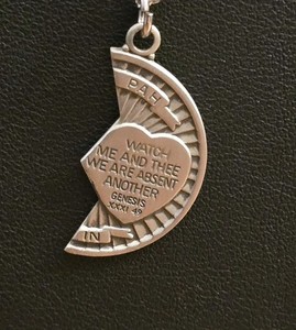Vintage 2g 925 STERLING SILVER MIZPAH HALF CHARM PENDANT Genesis necklace