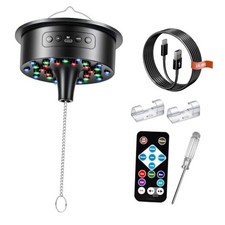 Disco Ball Motor with Remote Disco Lights-30 Bright RGB LEDs, 0-15RPM Black