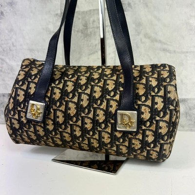バッグ Christian Dior boston bag trotter hand Christian Dior Trotter Boston Bag Handbag Navy Monogram Canvas