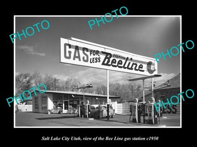 Salt Lake City Utah The Beeline Gas Station c1950 Old Large Historic Photo