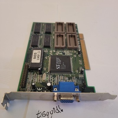 S3 ViRGE/DX 86C375 Graphics Card PCI 2MB VGA Green Excellent Vintage Retro