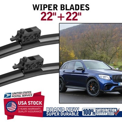 For 2017-2019 Mercedes-Benz GLC43/63 AMG Top Lock Wiper Blades Pair 22''+22''