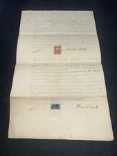 Cival War Era Legal Documents W/Revenue Stamp 1865 Estate in Montgomery PA