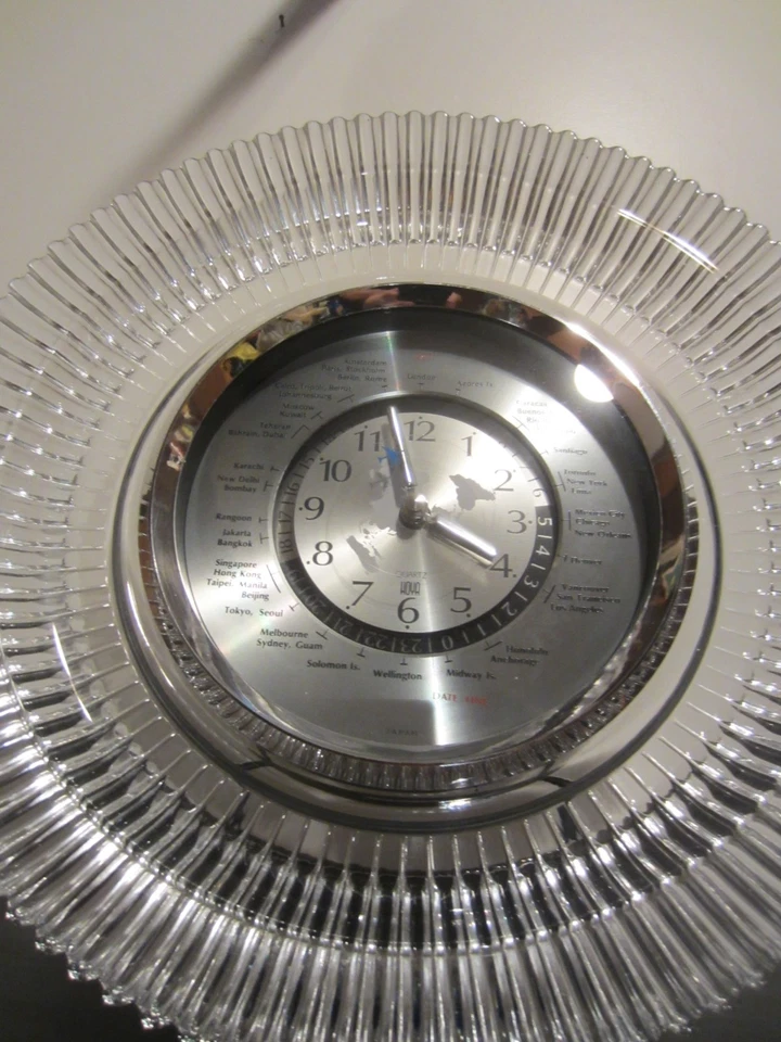 Reloj de Escritorio Manto Cristal De Colección Hora Internacional HOYA Japón Avión Segunda Mano Foto 4 de 4