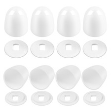 8packs Universal Toilet Bolt Caps, Round Plastic Push-On Toilet Bowl Bolt Cov...