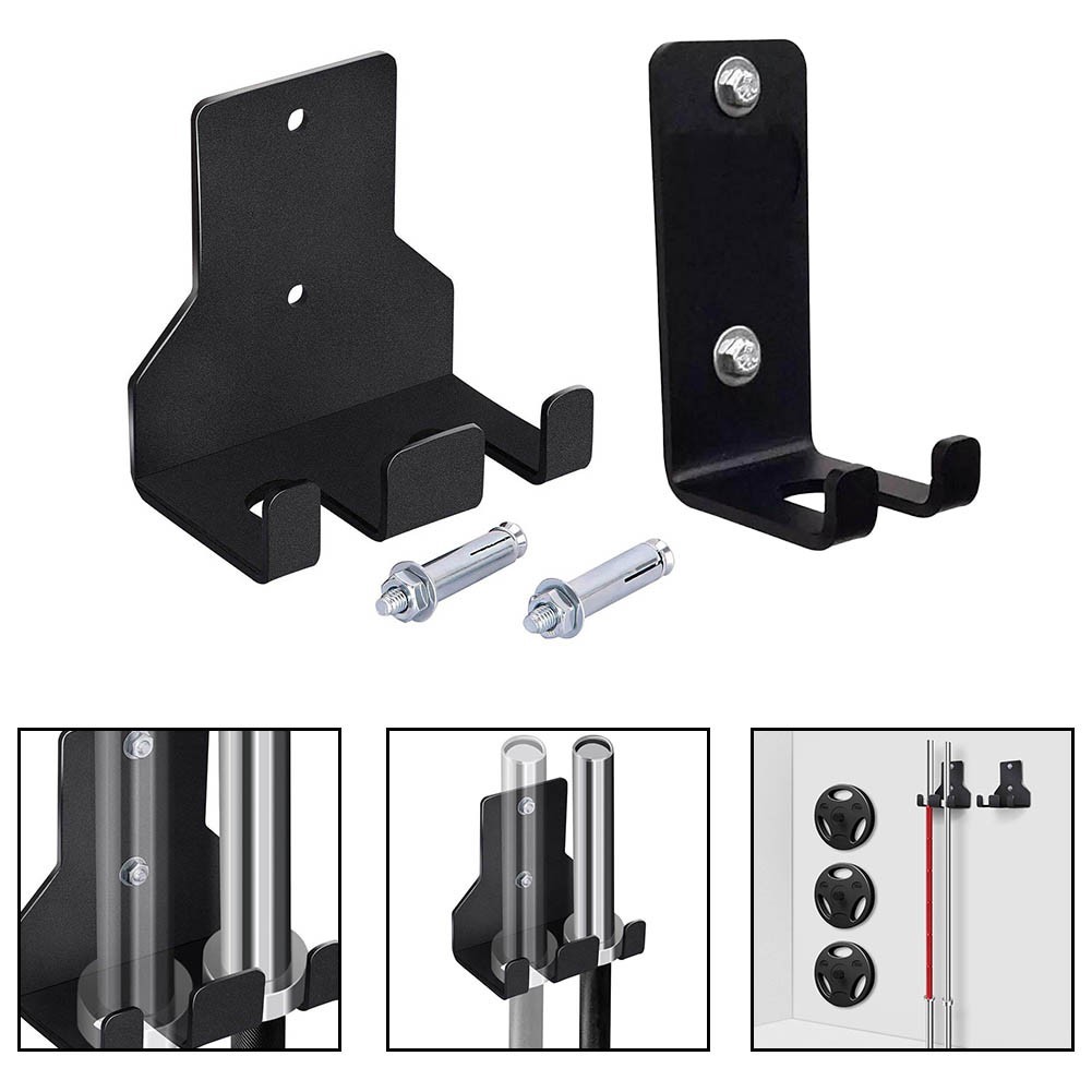 Estante de pared resistente para almacenamiento vertical de barras y equipo de levantamiento de pesas