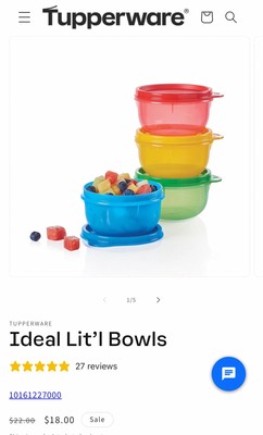 Tupperware Ideal Lit'l Bowls 4PC 1 CUP EA PRIMARY COLORS Red Green Blue Yellow 