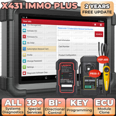2026 LAUNCH X431 IMMO PLUS PAD VII Key Programming Car Diagnostic Tool ECU Clone