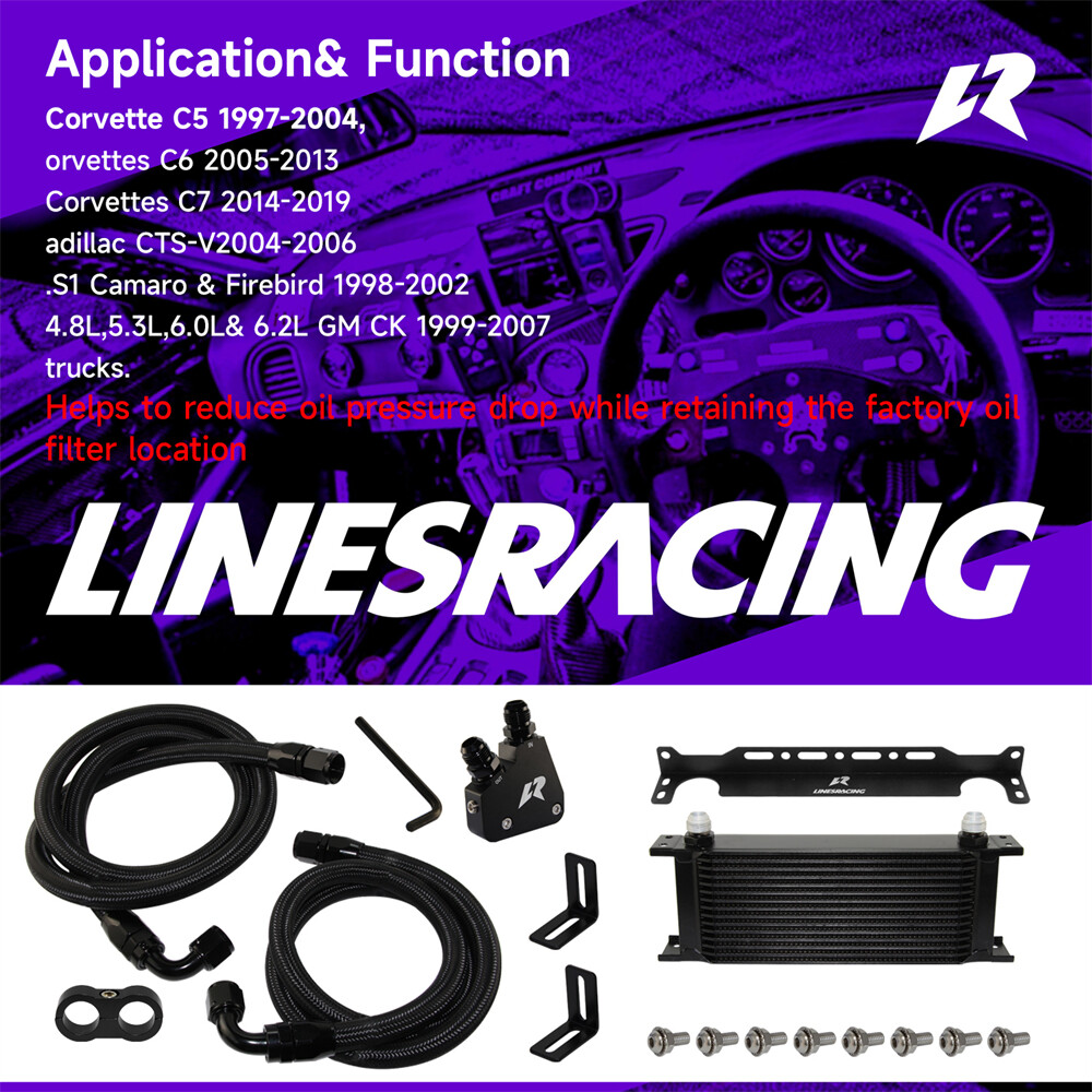 15 Row Engine Oil Cooler Kit For Corvette Cadillac CTSV Camaro LS1 LS2
