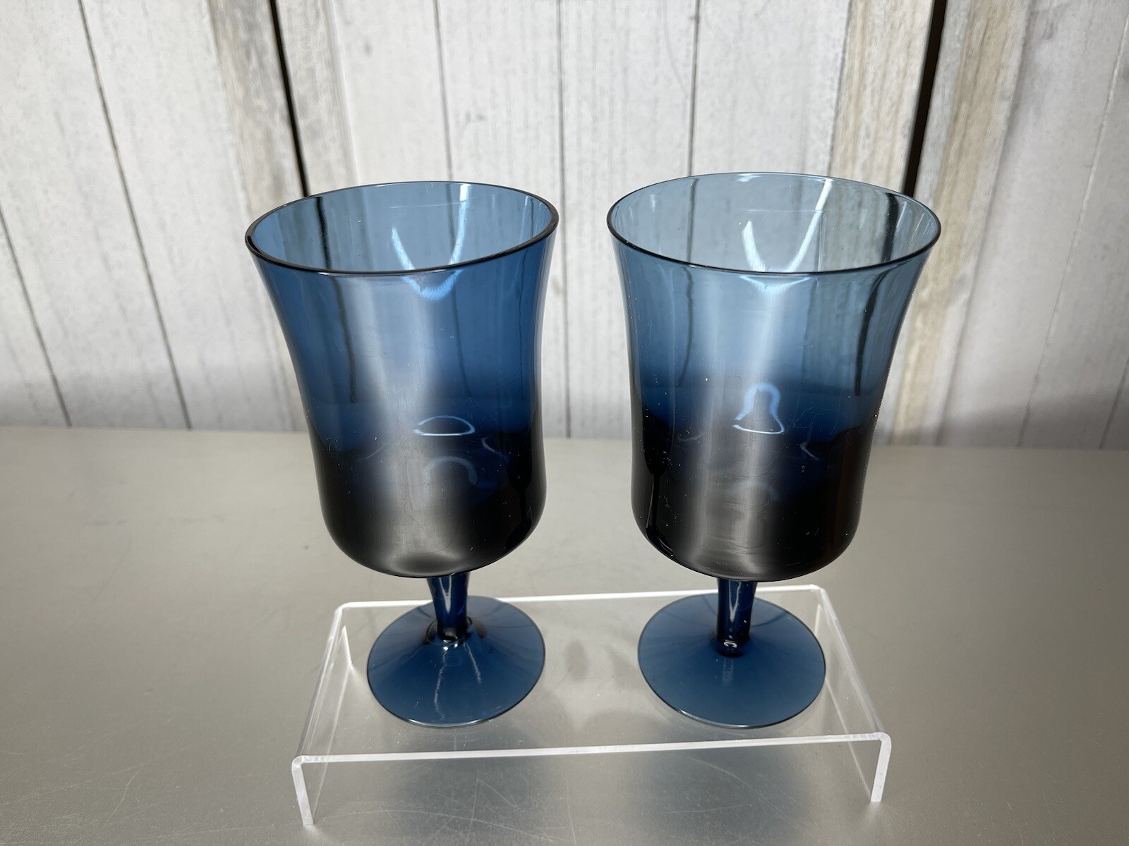Set of 2 DENBY Arabesque Blue Ice Wine Glasses Sweden eBay