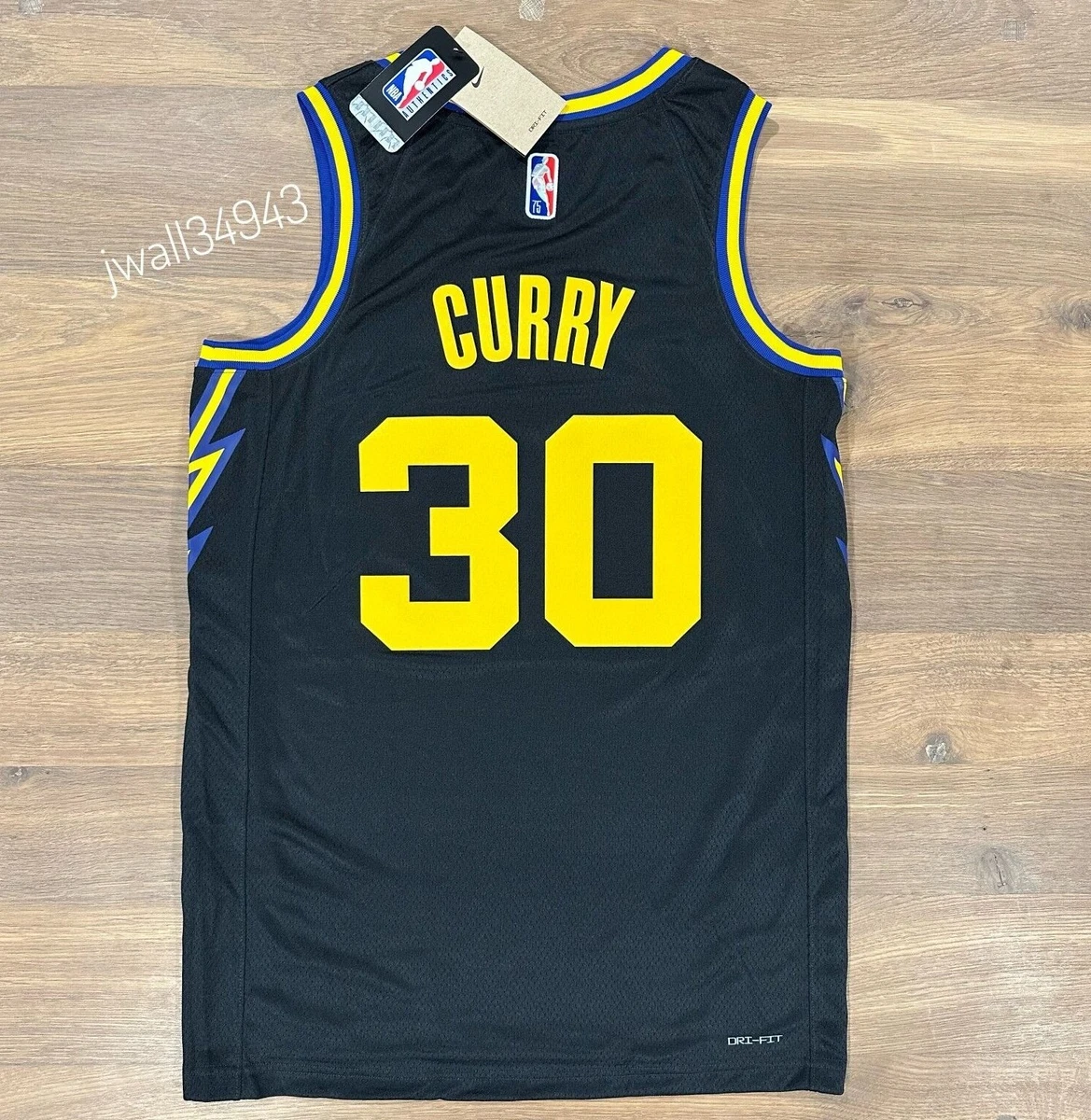 Men's Golden State Warriors Stephen Curry #30 Black 2021/22 Swingman Jersey  - City Edition