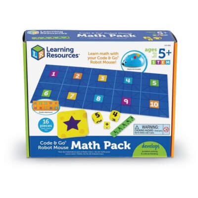 Learning Resources Official Code and Go Robot Mouse Math Pack STEM Ages 5+ 16 pc
