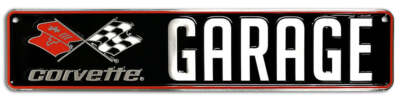 US Alu Schild Corvette Garage - 45x10 cm Vette Big Block V8 Ami - motivgeprägt
