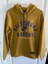 85 Baltimore Ravens Fleece Hoodie Metallic Gold Ultra Game Size Small NWT