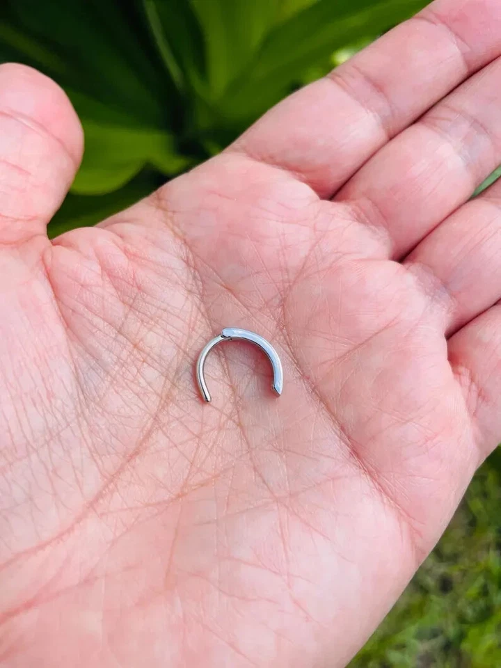 Anillo ombligo oro macizo 14k ajuste punta anillo ombligo zafiros azules naturales Foto 3 de 3