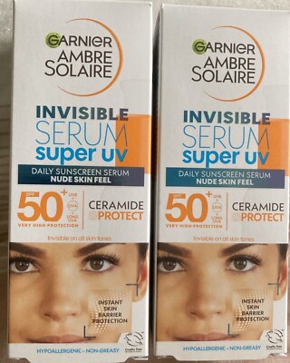 Garnier Ambr Solaire Invisible Serum SUPER UV Sunscreen Serum SPF50+ 30ml 2PACK
