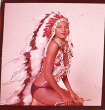 Pam Grier Sexy Indian Costume Pin Up Photo Original 2.25 x 2.25 Transparency