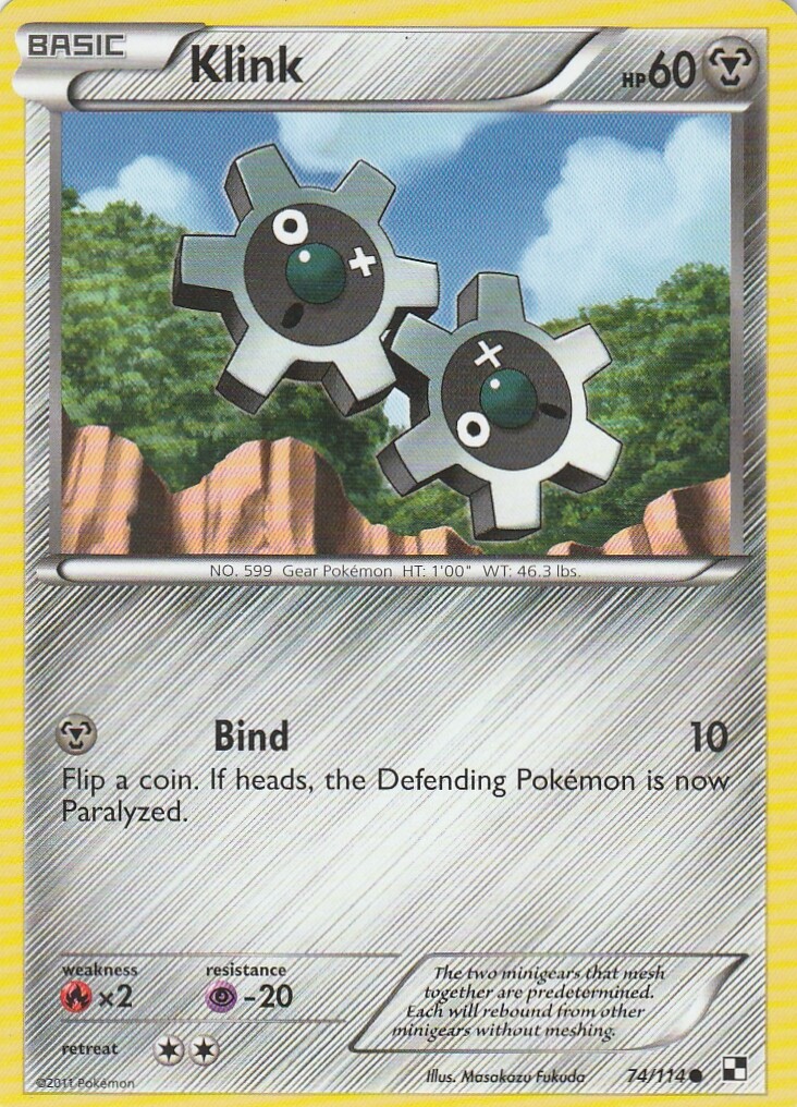 Klink 74/114 Pokemon Black and White Base