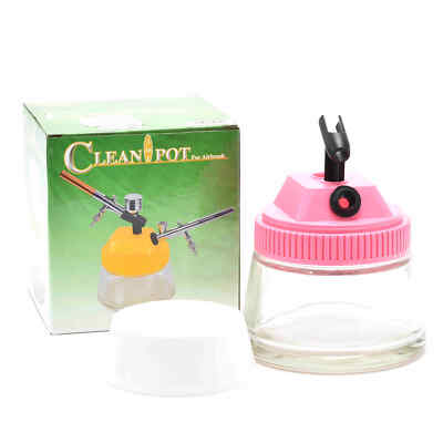 Airbrush 3 in 1 Reinigungstopf mit Halter Rosa Reinigungsbehälter BD-777 -new-