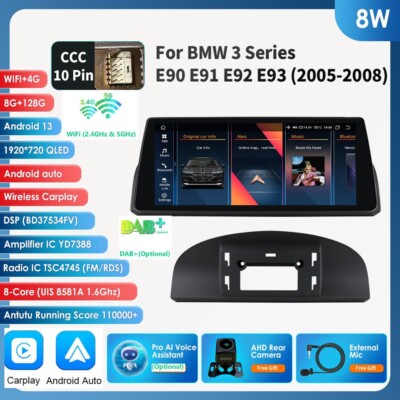 8+128GB CarPlay Auto Car Touch Screen For BMW 3 Seri E90 E91 E92 E93 With CCC