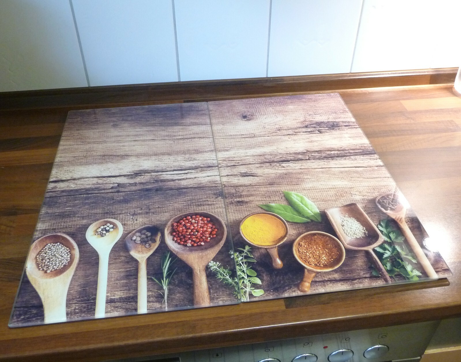 Herdabdeckplatte Aus Glas Mit Frosch-Motiv – Auch Als Schneidebrett Nutzbar – 60x52 Cm, Für Ceranfelder