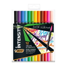 Pack of 12 Bic Intensity 1.0Mm Dual Tip Marker Medium Tip and Fine Felt Tip