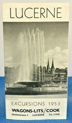Vintage Luzern Schweiz Reise Tourist Prospekt Foto Bilder Köche 1953