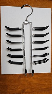 Whitemor Swivel Tie Hanger with Belt Loops (Chrome/Black)