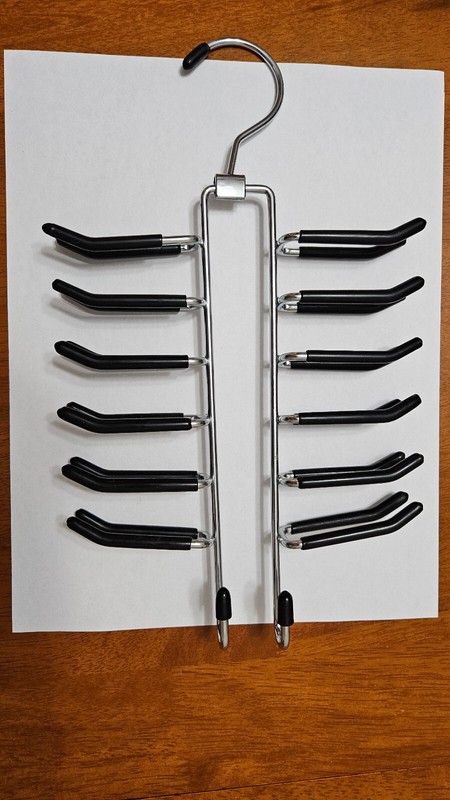 Whitemor Swivel Tie Hanger with Belt Loops (Chrome/Black)