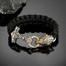 Paracord Armband Thors Hammer Wikinger Vikings Valhalla Rune Thor Rocker Schmuck