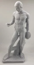 GREEK SCULPTURE DISCOPHOROS 9.8 INCH/250 MM, MUSEUM REPRODUCTION
