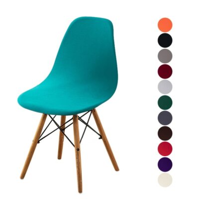1/4pc Solid Chair Seat Cover Office Armless Shell Chair Cover Slipcover Washable