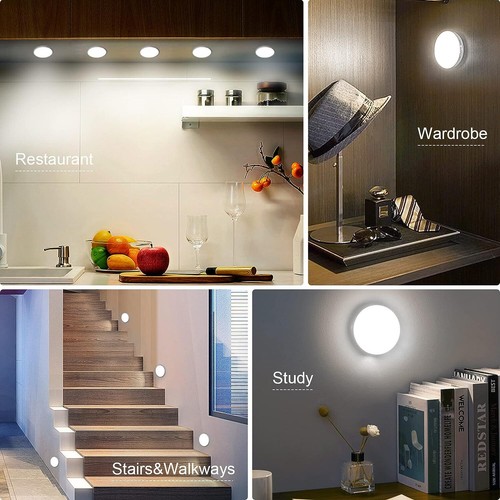 4X LED Motion Sensor Light PIR Rechargeable Cabinet Stair Lamp Cool White Light - Picture 12 of 12