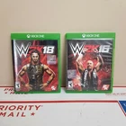 Lot of 2 WWE 2K18 2K16 Xbox One Games Wrestling Bundle TESTED