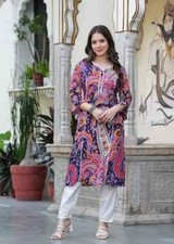 Women Designer Ethnic Kurta Set Beautiful Printed Casual Wear Tunic Kurti Set